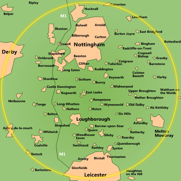 Hunterelm delivery area (Map)